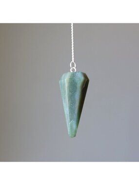Green Aventurine Pendulum Deep Dowsing Divination Stone Wealth Crystal Healing